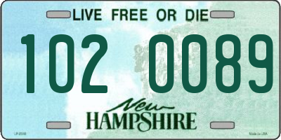 NH license plate 1020089