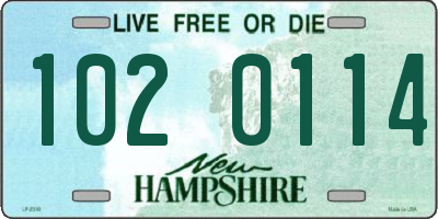 NH license plate 1020114