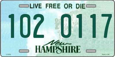 NH license plate 1020117