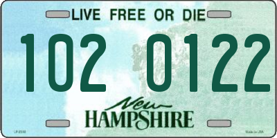 NH license plate 1020122