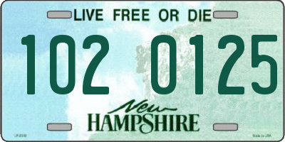 NH license plate 1020125