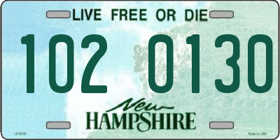 NH license plate 1020130