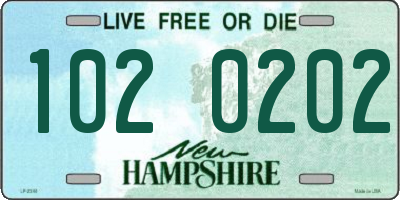 NH license plate 1020202