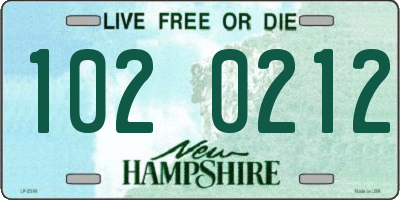 NH license plate 1020212