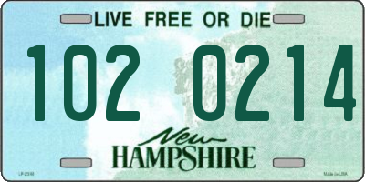 NH license plate 1020214