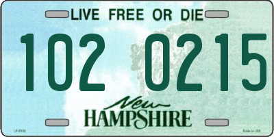 NH license plate 1020215