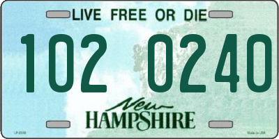 NH license plate 1020240
