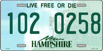 NH license plate 1020258