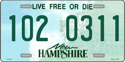NH license plate 1020311