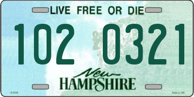 NH license plate 1020321