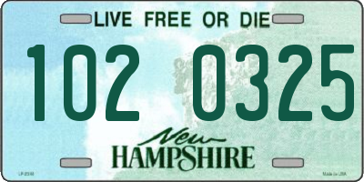 NH license plate 1020325