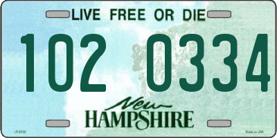 NH license plate 1020334