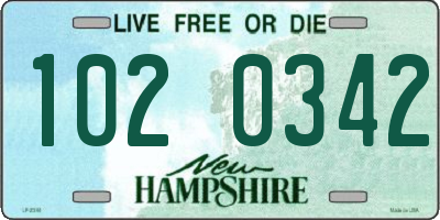 NH license plate 1020342