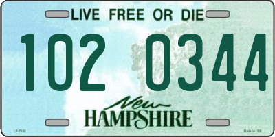 NH license plate 1020344