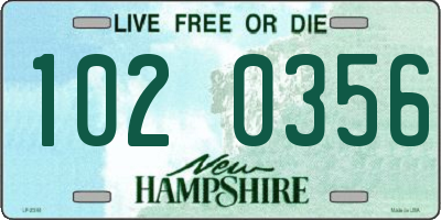 NH license plate 1020356