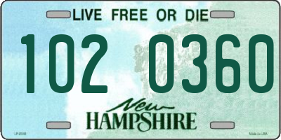 NH license plate 1020360