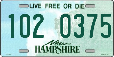 NH license plate 1020375