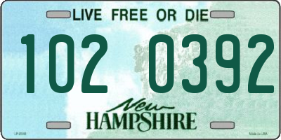 NH license plate 1020392