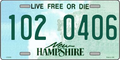 NH license plate 1020406