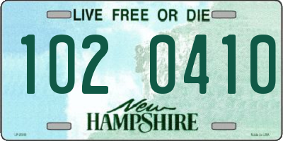 NH license plate 1020410