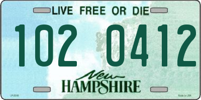 NH license plate 1020412