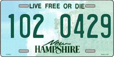 NH license plate 1020429