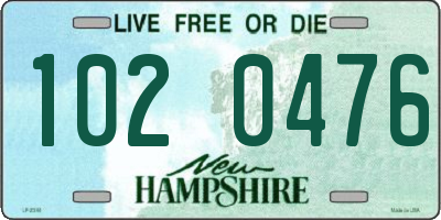 NH license plate 1020476