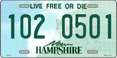 NH license plate 1020501