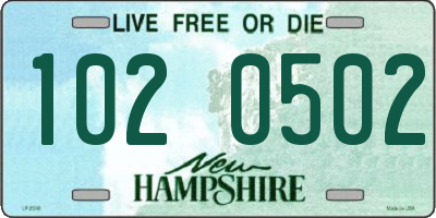 NH license plate 1020502