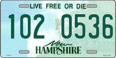 NH license plate 1020536