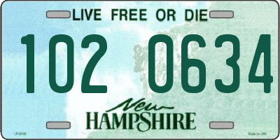 NH license plate 1020634