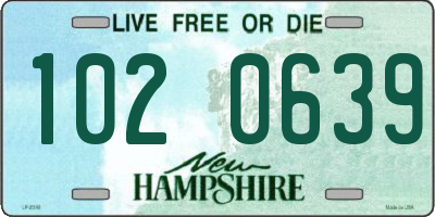 NH license plate 1020639