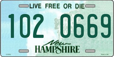 NH license plate 1020669