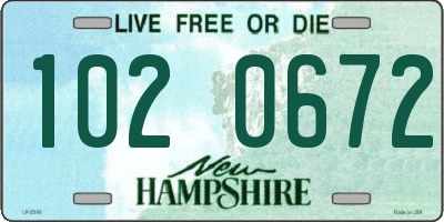 NH license plate 1020672