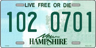 NH license plate 1020701