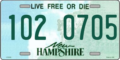 NH license plate 1020705