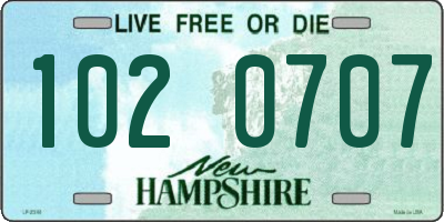 NH license plate 1020707