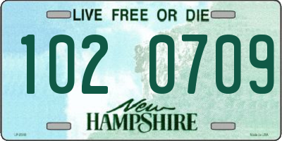NH license plate 1020709