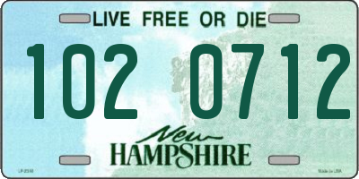 NH license plate 1020712