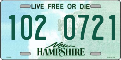 NH license plate 1020721