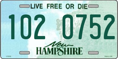 NH license plate 1020752