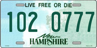 NH license plate 1020777