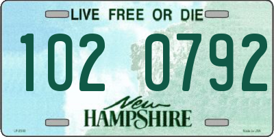 NH license plate 1020792