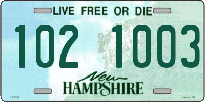 NH license plate 1021003