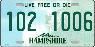 NH license plate 1021006