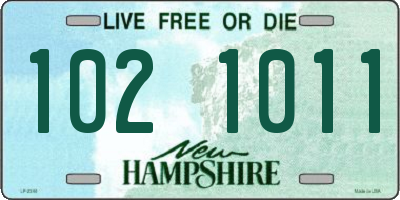 NH license plate 1021011