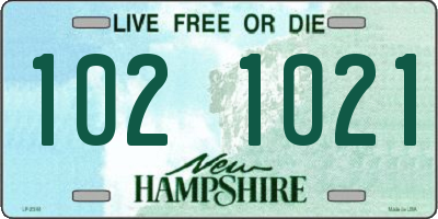 NH license plate 1021021