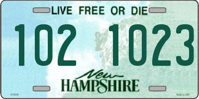 NH license plate 1021023
