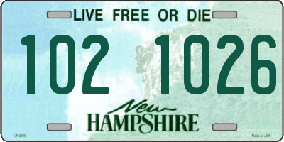 NH license plate 1021026