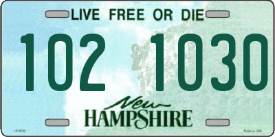 NH license plate 1021030